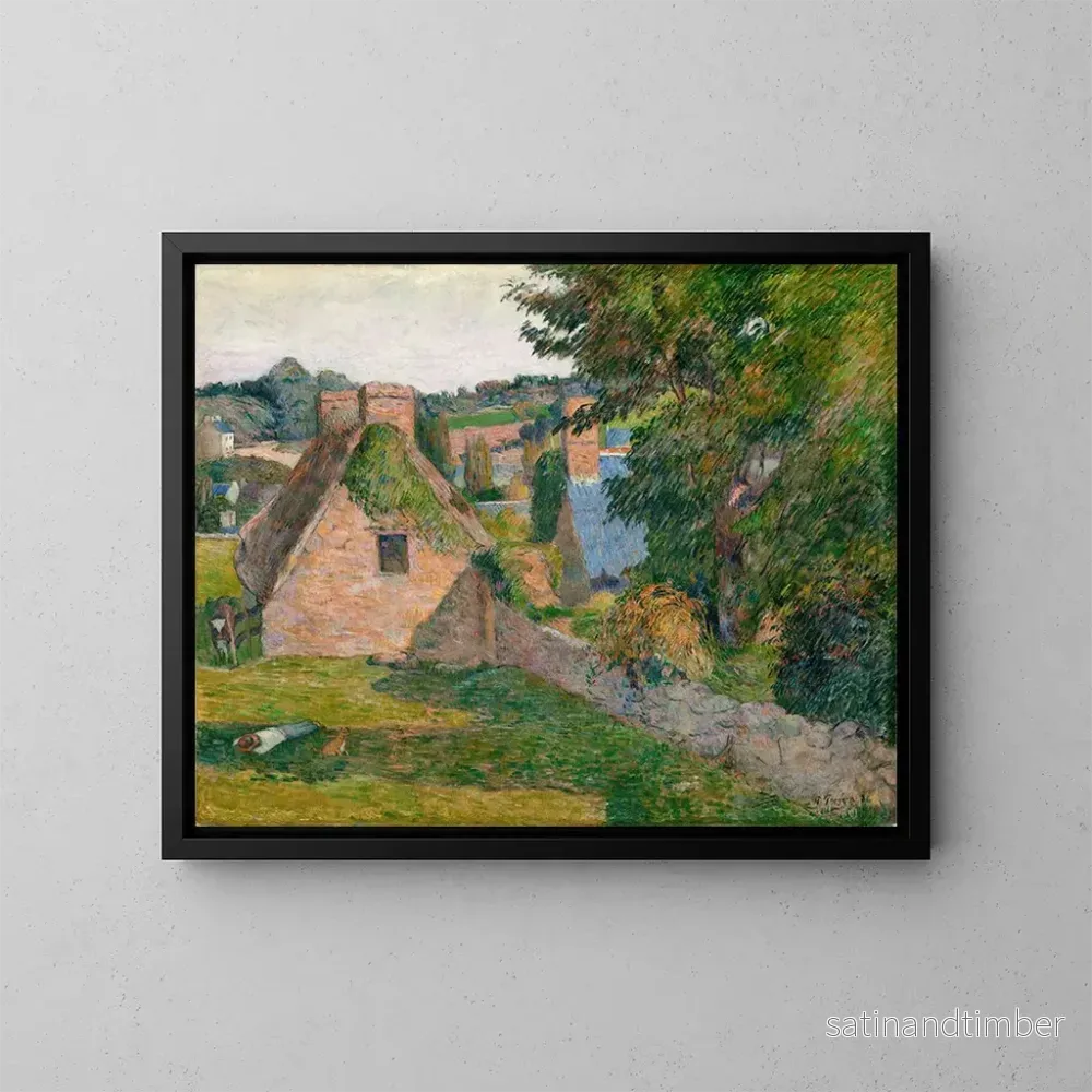 Reproduktion av målningen Le champ de DeroutLollichon - Paul Gauguin