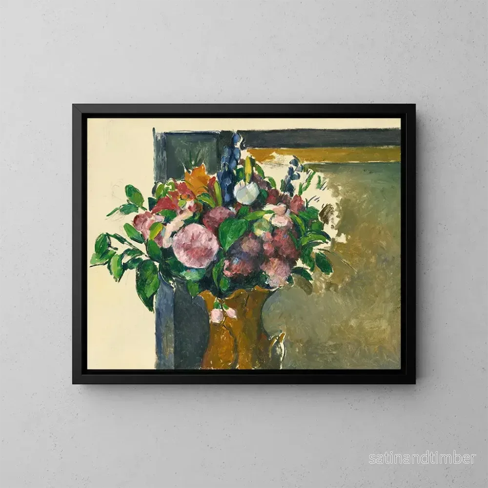 Reproduktion av målningen Blommor i en röd vas - Paul Cézanne