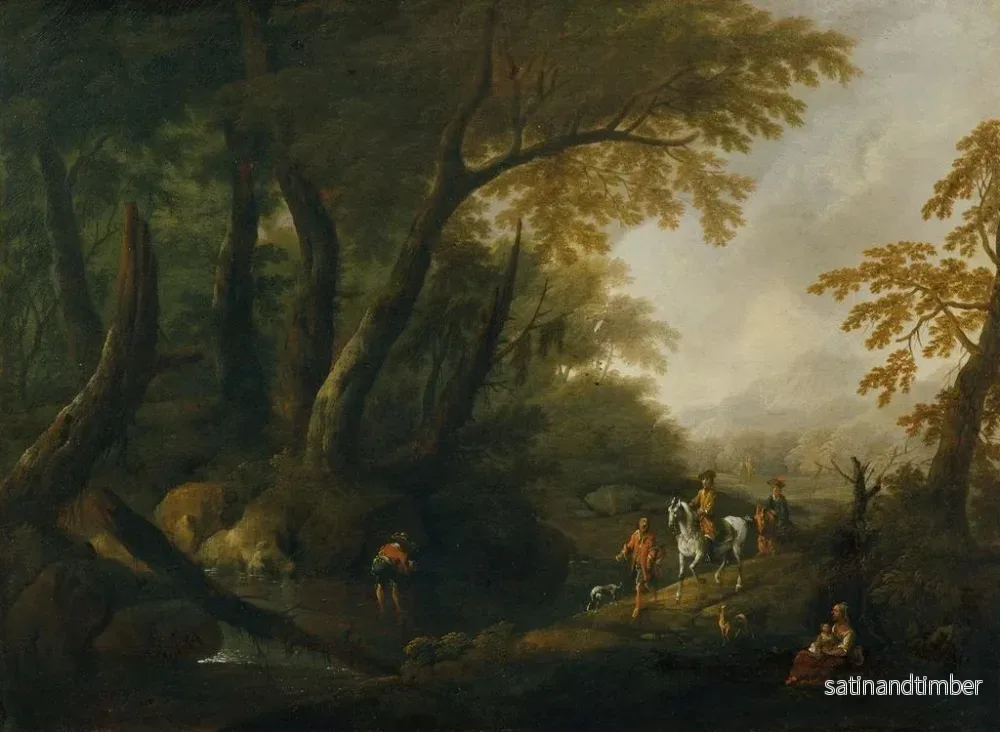 Reproduktion av målningen Landskapslandskap med en vattendrag till vänster - Maximilian Joseph Schinnagl - Bild 2