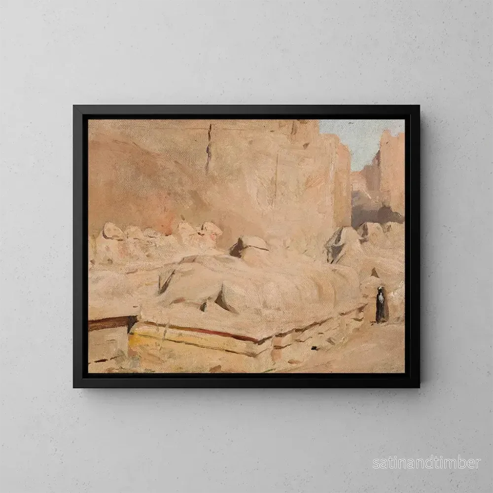 Reproduktion av målningen Allée du Sphinx, tempel av Amon-Rê, från resan till Egypten – Jan Cybis Reproduktion av målningen Allée du Sphinx, tempel av Amon-Rê, från resan till Egypten – Jan Cybis