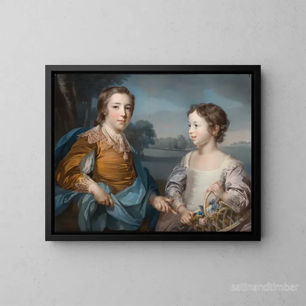 Reproduktion av målningen av porträtt av Joseph (1741-1786) och hans bror John Gulston (1750-1764) – Francis Cotes Reproduktion av målningen av porträtt av Joseph (1741-1786) och hans bror John Gulston (1750-1764) – Francis Cotes