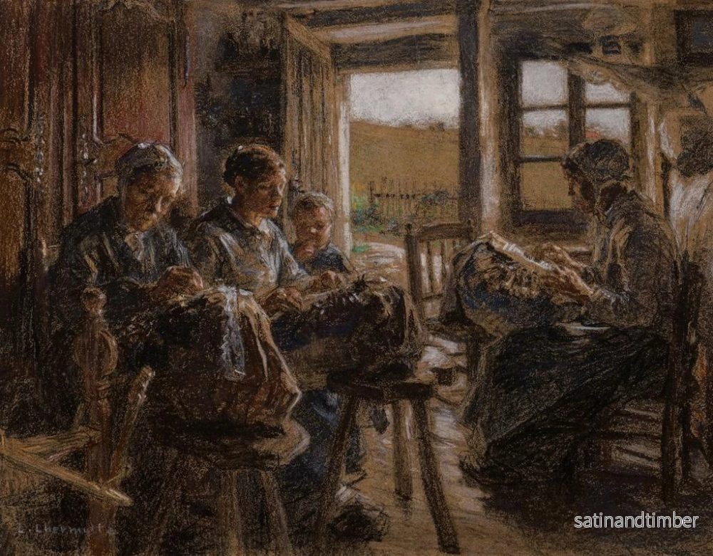 Reproduktion av målningen Les dentellières des Vosges - Léon Augustin Lhermitte - Bild 2