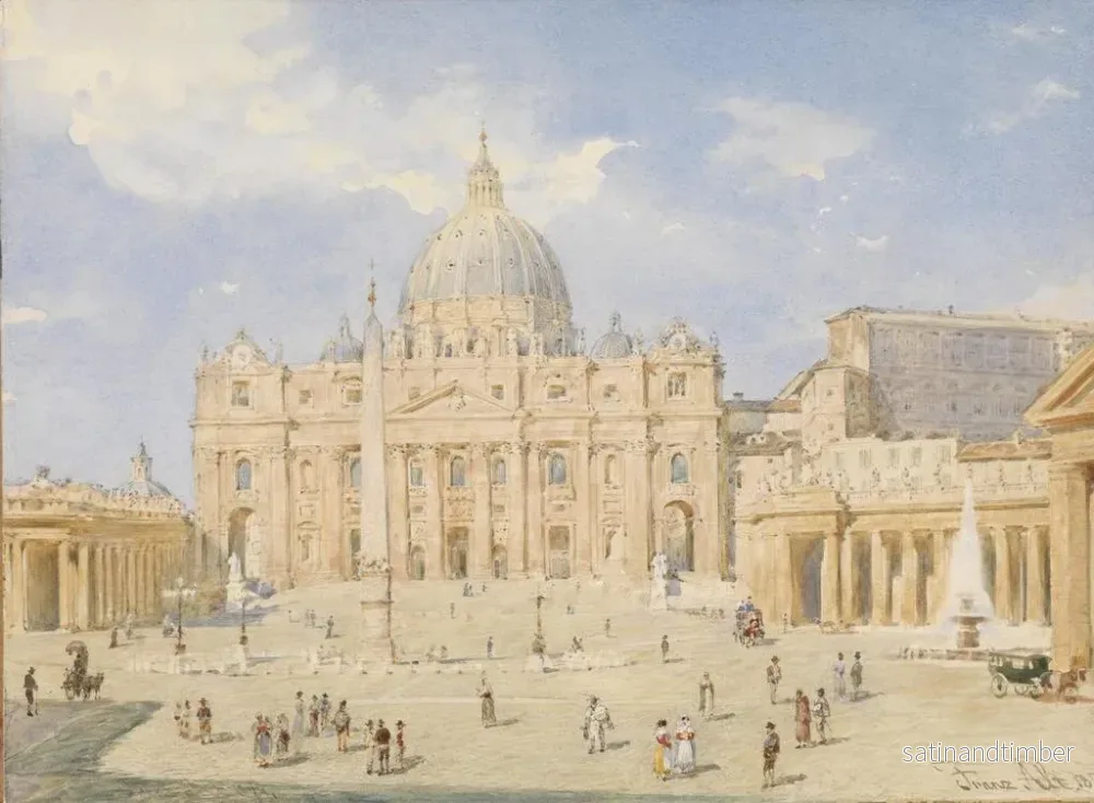 Reproduktion av målningen Place Saint-Pierre, Rom - Franz Alt - Bild 2