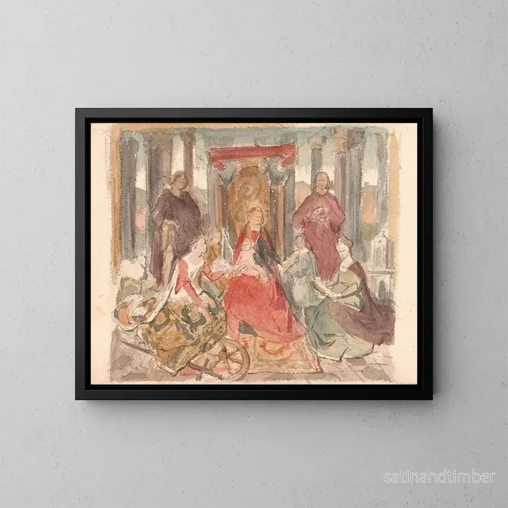 Reproduktion av målningen av det mystiska äktenskapet av heliga Katarina - Nicaise De Keyser