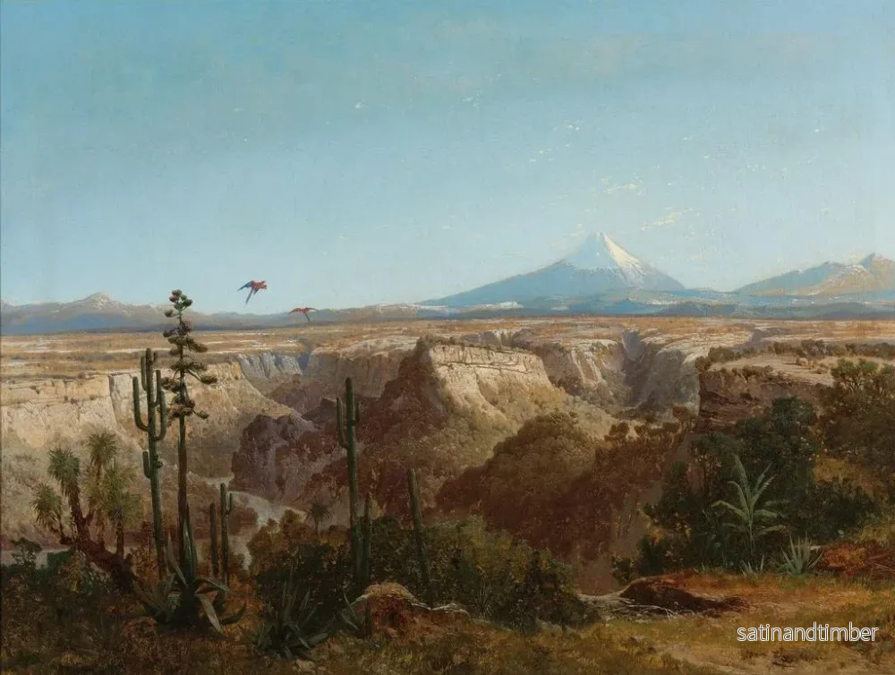 Reproduktion av målningen Vue av Atacama-öknen i Chile med vulkanen Licancabur i bakgrunden - Joseph Selleny - Bild 2