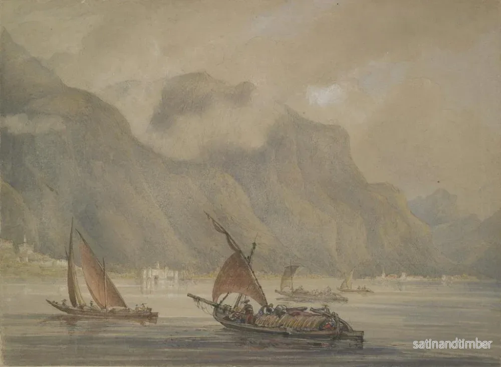 Reproduktion av målningen Château de Chillon, Genève-sjön - William Alfred Delamotte - Bild 2