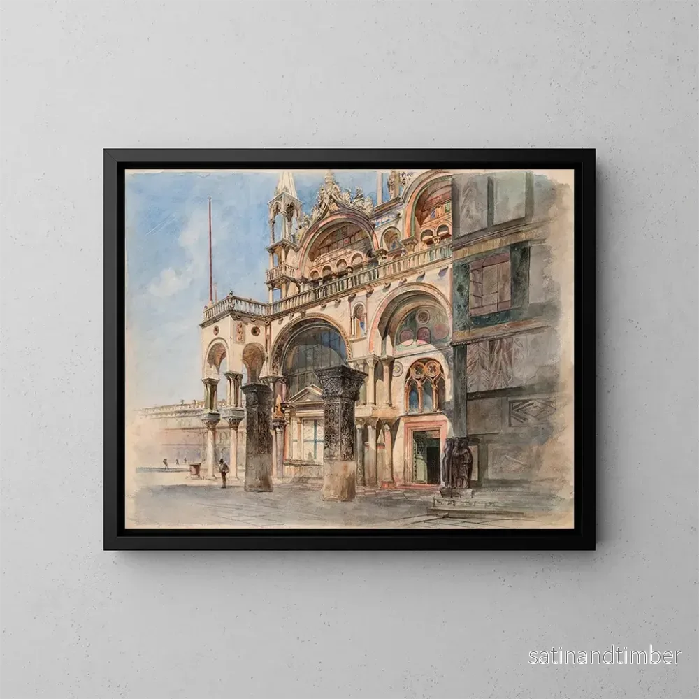 Reproduktion av målningen La basilique Saint-Marc à Venise – Ludwig Johann Passini Reproduktion av målningen La basilique Saint-Marc à Venise – Ludwig Johann Passini
