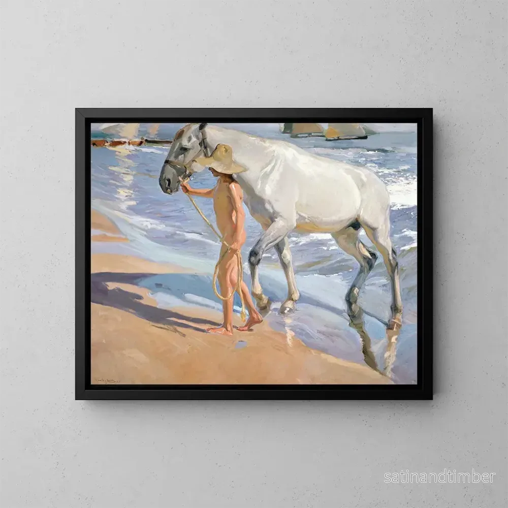 Reproduktion av målningen Le Bain des chevaux - Joaquín Sorolla