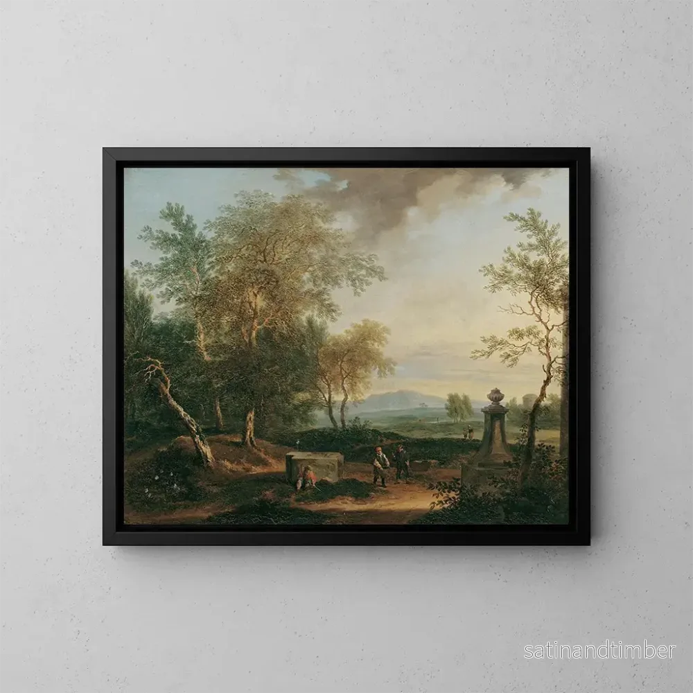 Reproduktion av målningen Landskap med piedestal – Christian Hilfgott Brand Reproduktion av målningen Landskap med piedestal – Christian Hilfgott Brand