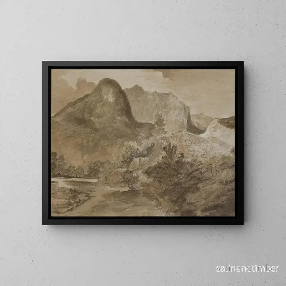 Reproduktion av tavlan Klippan vid slottet, Borrowdale - John Constable