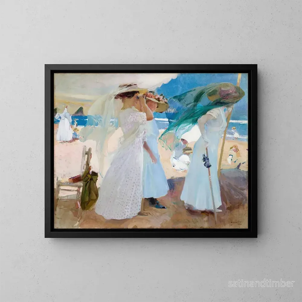 Reproduktion av målningen Under markisen i Zarauz - Joaquín Sorolla