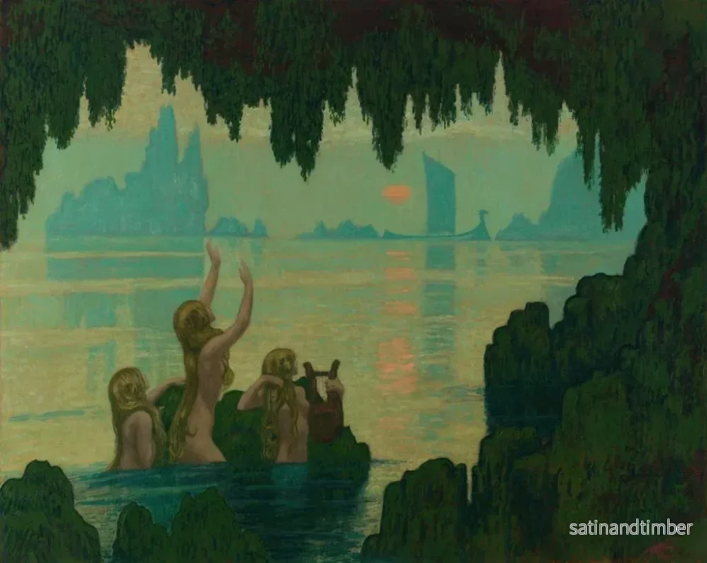 Reproduktion av målningen Chants sur l'eau - Jean-Francis Auburtin - Bild 2