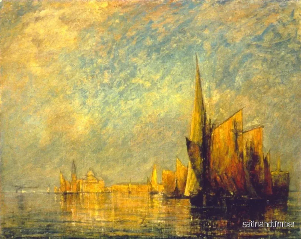 Reproduktion av målningen Coucher de soleil sur San Giorgio, Venise - William Gedney Bunce - Bild 2