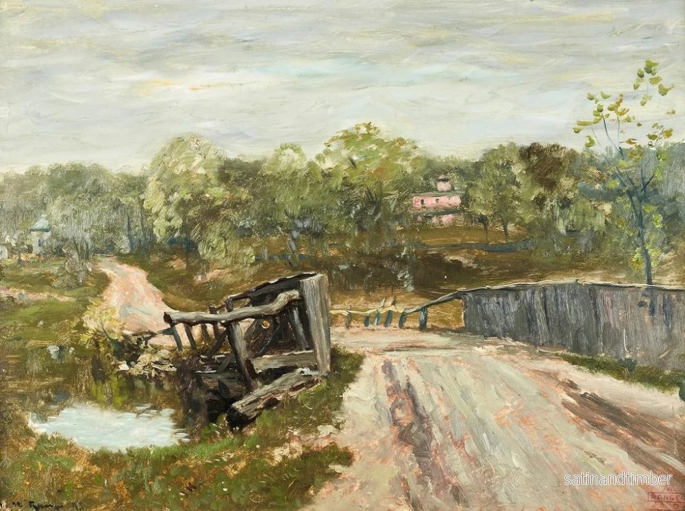 Reproduktion av målningen La clôture en pierre - Henry Ward Ranger - Bild 2