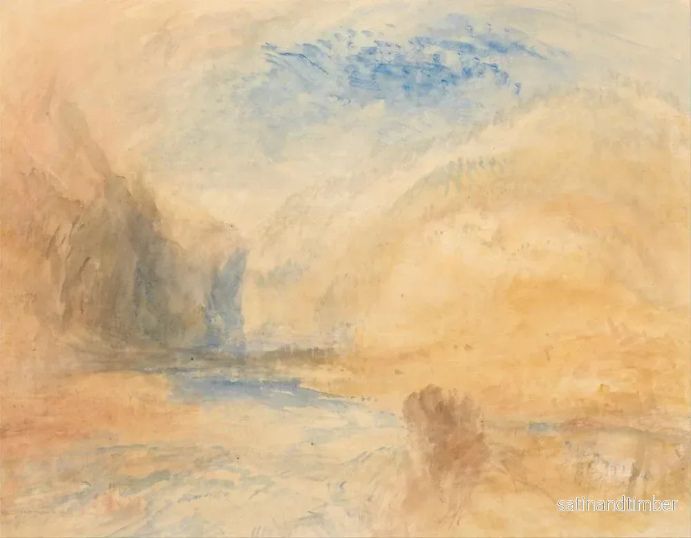 Reproduktion av målningen landskapsbild av berg med sjö - Joseph Mallord William Turner - Bild 2