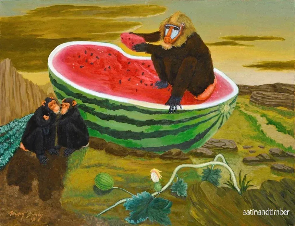 Reproduktion av målningen Mandrill i gage - José de Martín Simón - Bild 2