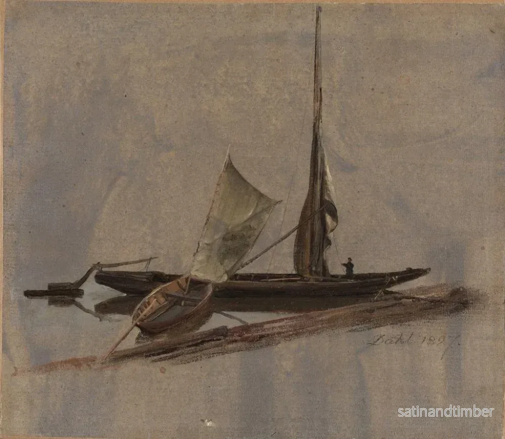Reproduktion av målningen Två segelfartyg på Elbe - Johan Christian Dahl - Bild 2