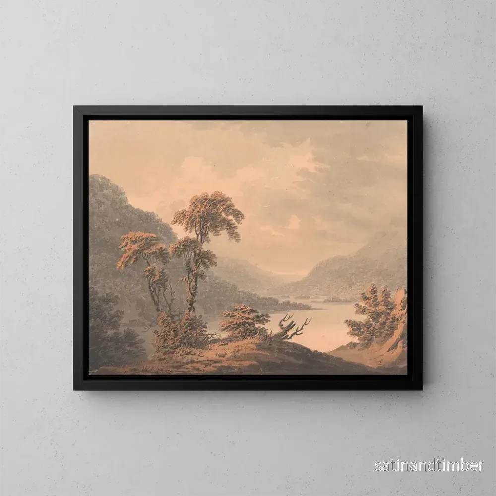 Reproduktion av målningen Vue à Barnscliff nära Scarborough under översvämningen av Derwent - William Gilpin