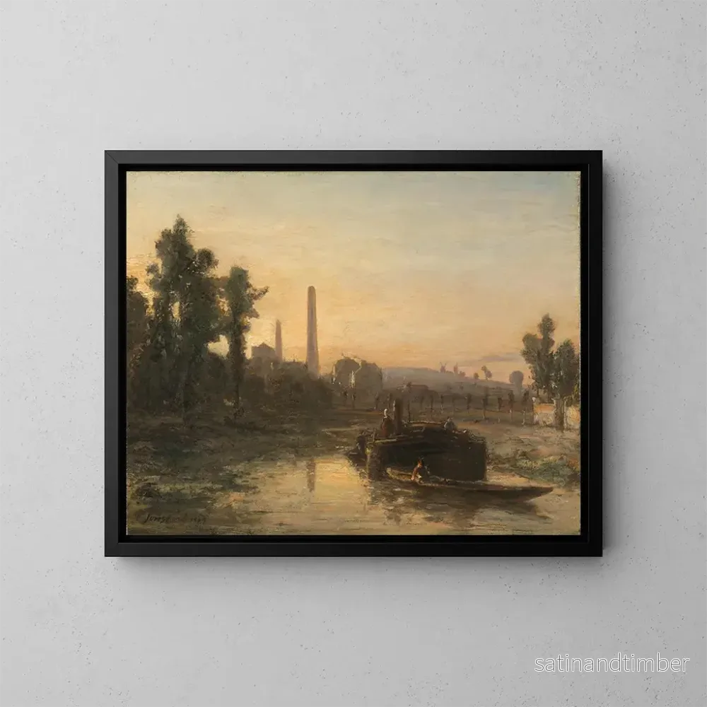 Reproduktion av målningen Vue de rivière en France, probablement près de Pontoise - Johan Barthold Jongkind