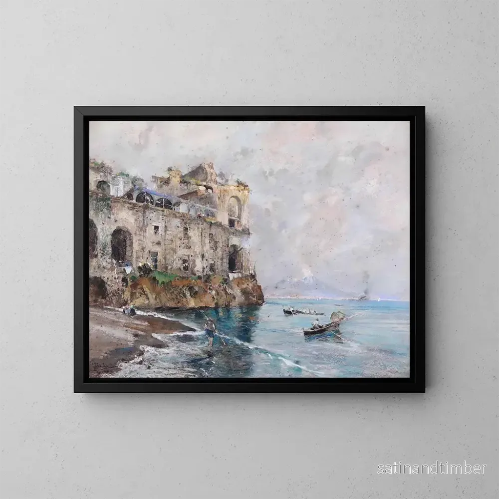 Reproduktion av målningen Palais Donn'Anna à Naples - Giuseppe Casciaro