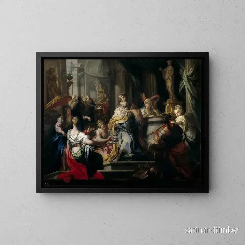 Reproduktion av målningen av Salomon's idolatrie - Sebastiano Conca