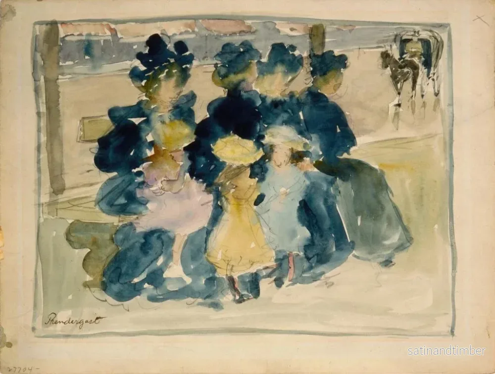 Reproduktion av målningen Le long du boulevard - Maurice Prendergast - Bild 2