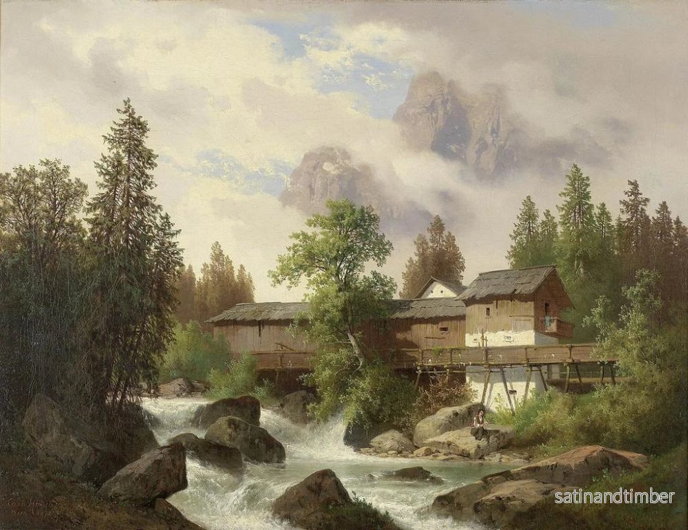Reproduktion av målningen Landskap med sågverk - Carl Hasch - Bild 2