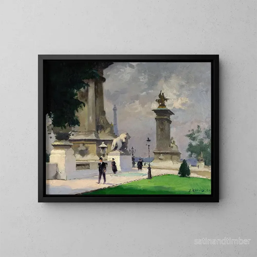 Reproduktion av målningen L'Entrée du Pont Alexandre III - Ernest Jules Renoux