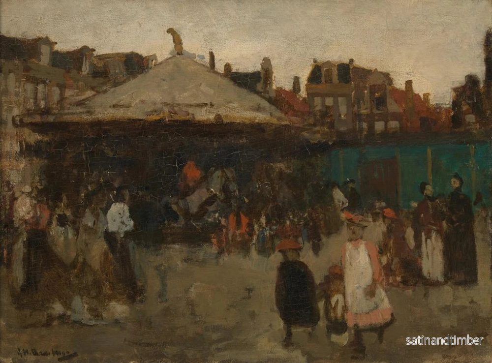 Reproduktion av målningen Fête foraine sur la place Haarlemmer av George Hendrik Breitner - Bild 2