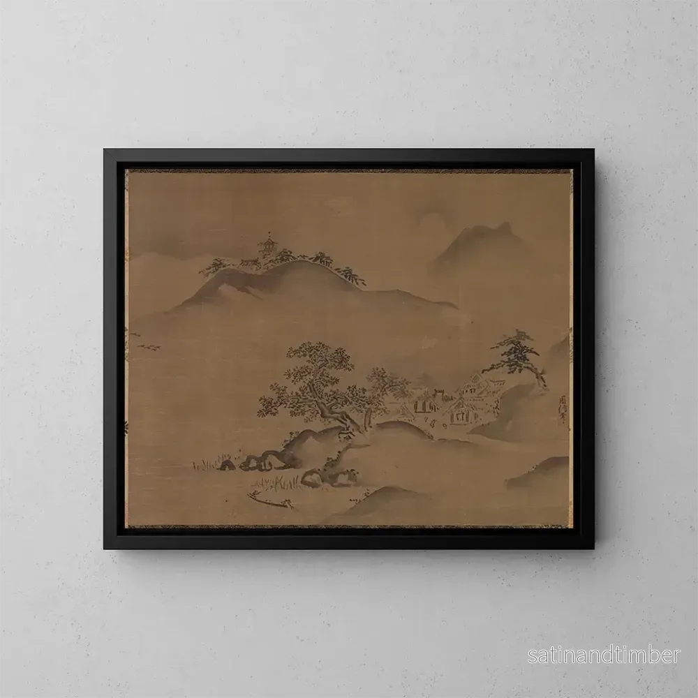 Reproduktion av målningen Landskapskinesisk - Kanō Chikanobu