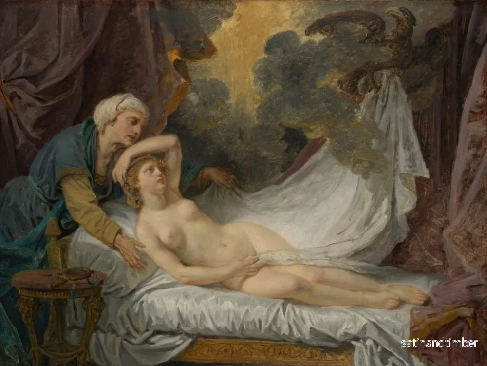 Reproduktion av målningen Aigina besökt av Jupiter - Jean-Baptiste Greuze - Bild 2