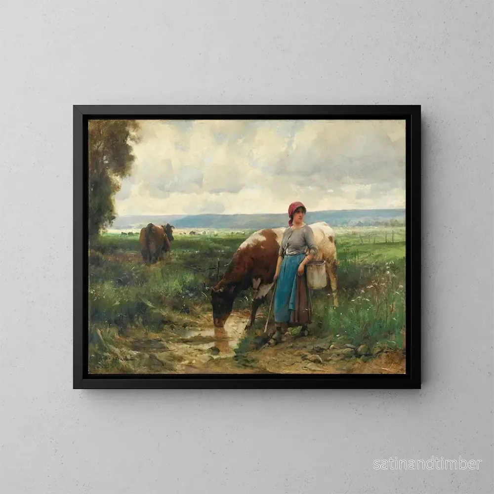 Reproduktion av målningen La Gardienne de vaches - Julien Dupré