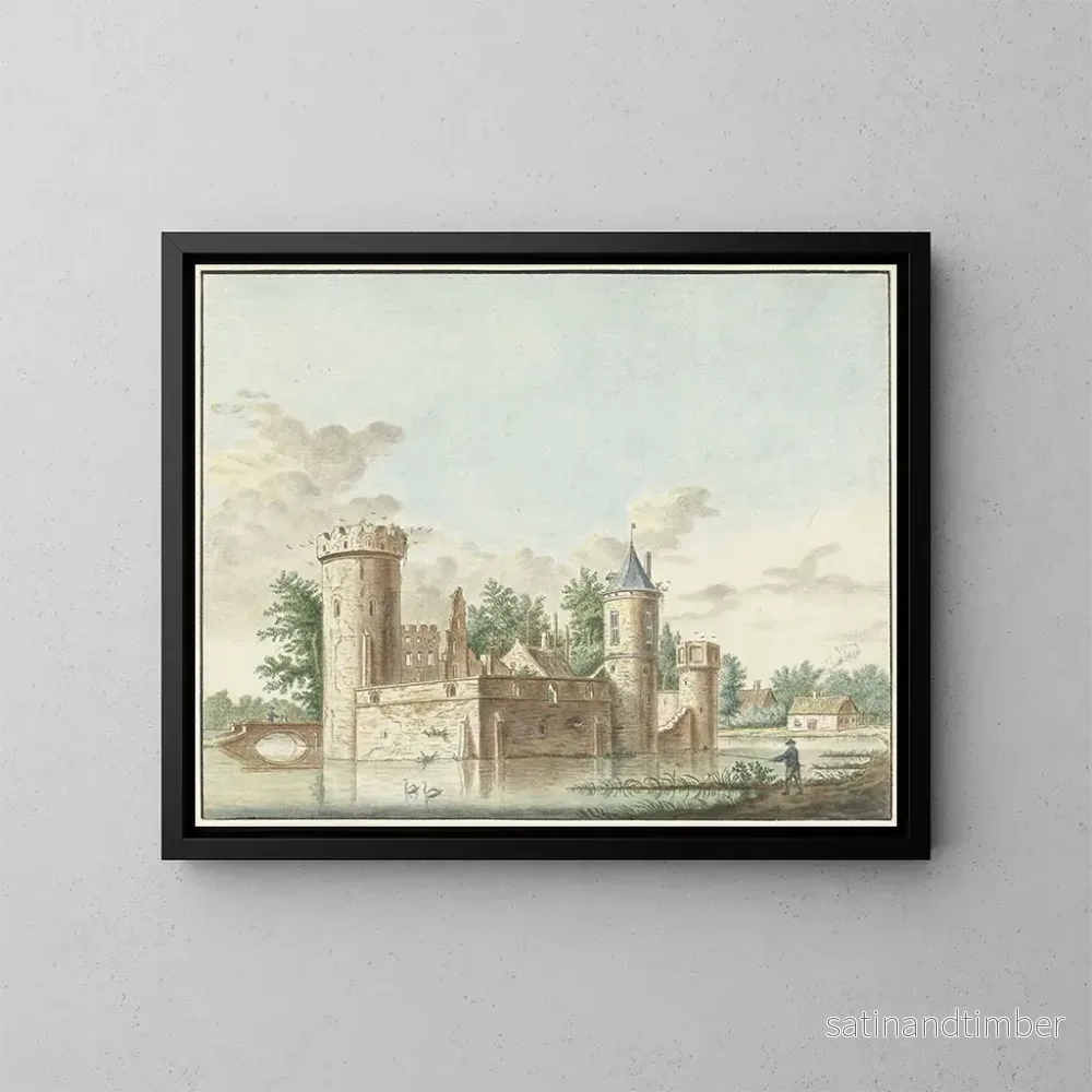 Reproduktion av målningen Le château d’Aalst dans la Bommelerwaard – Pieter Remmers