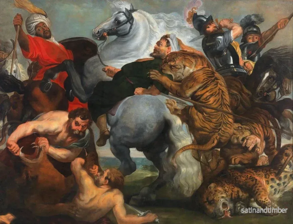 Reproduktion av målningen Jakt på tiger, lejon och leopard - Peter Paul Rubens skola - Bild 2