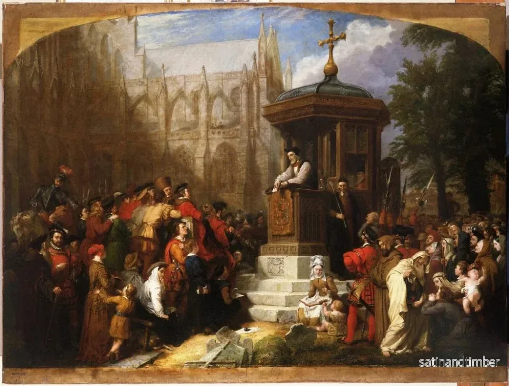 Reproduktion av målningen Latimer predikar vid Paul’s Cross - Sir George Hayter - Bild 2