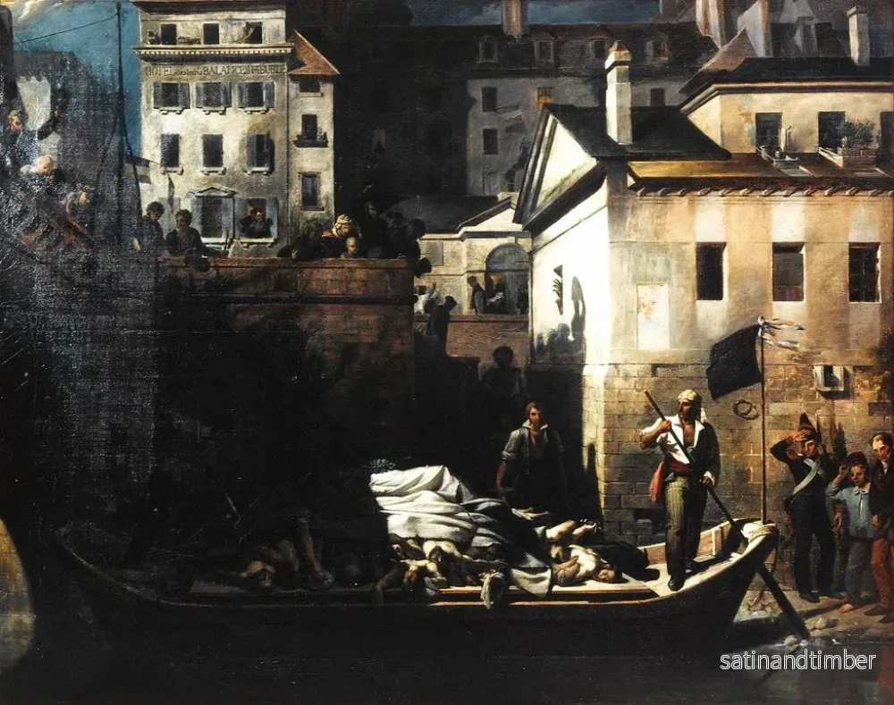 Nattlig transport till bårhuset, juli 1830 – Louis Alexandre Prön | Konsttryck - Bild 2