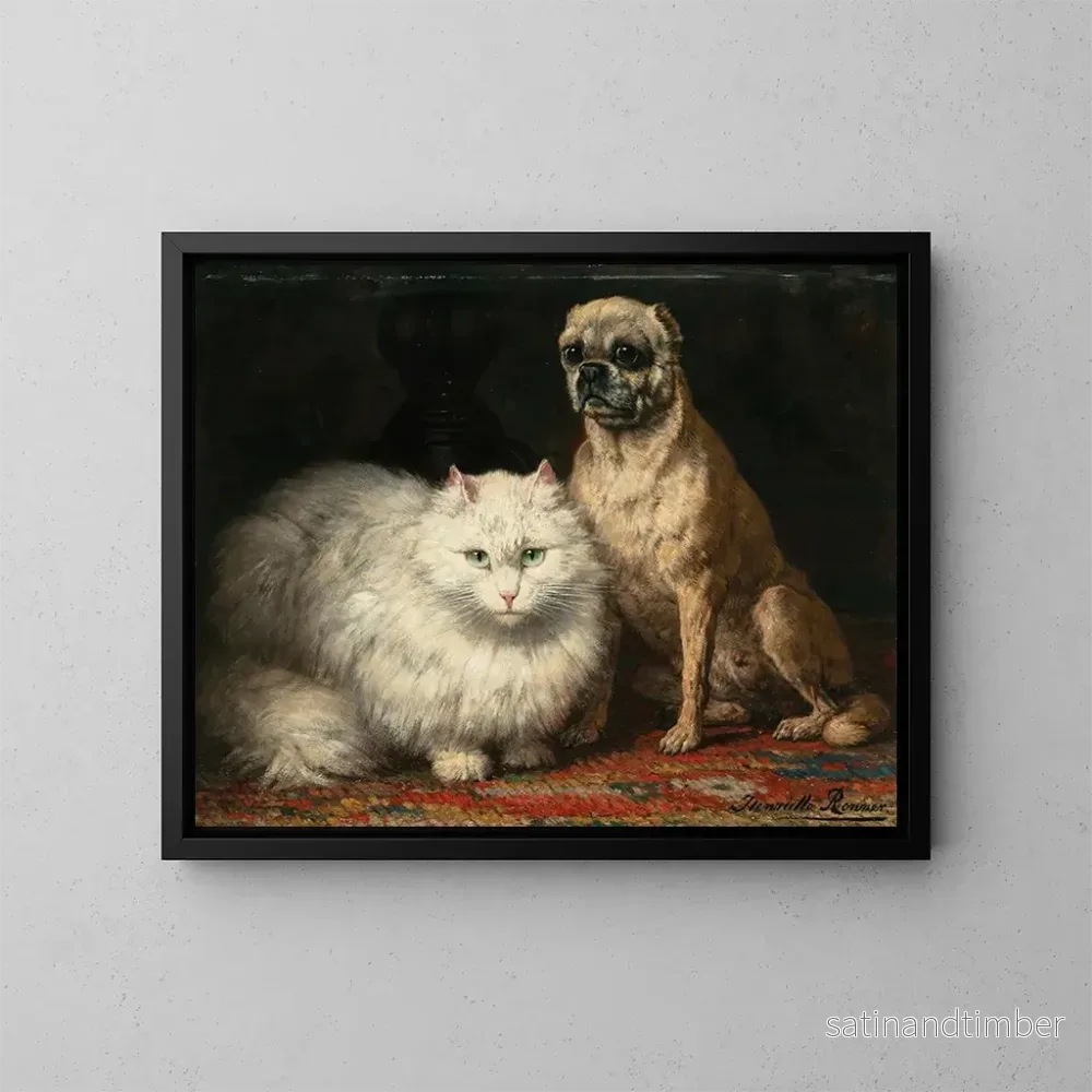 Reproduktion av målningen Två vänner - Henriette Ronner-Knip
