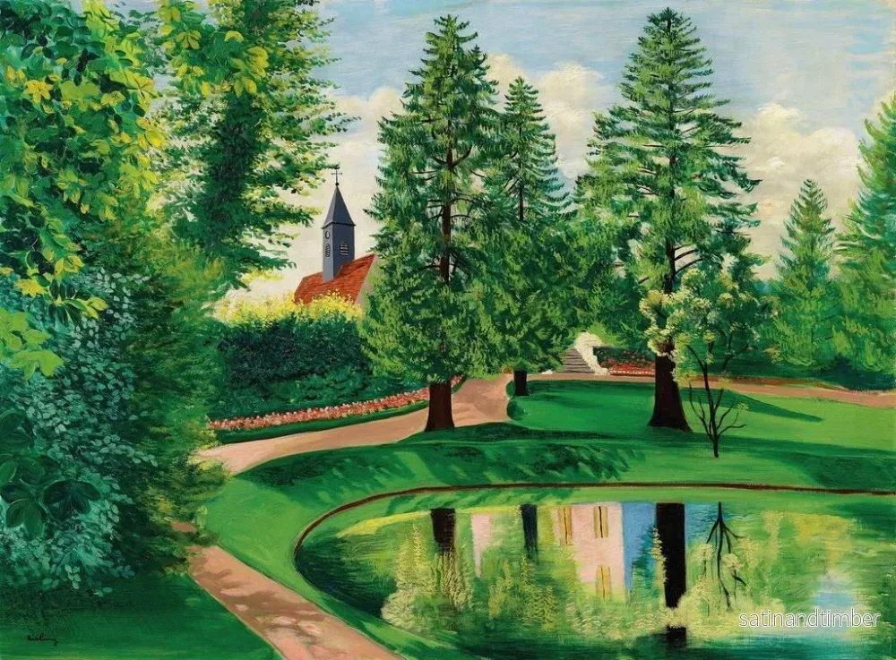 Reproduktion av målningen av parken och dammen vid Gressy-slottet - Moïse Kisling - Bild 2