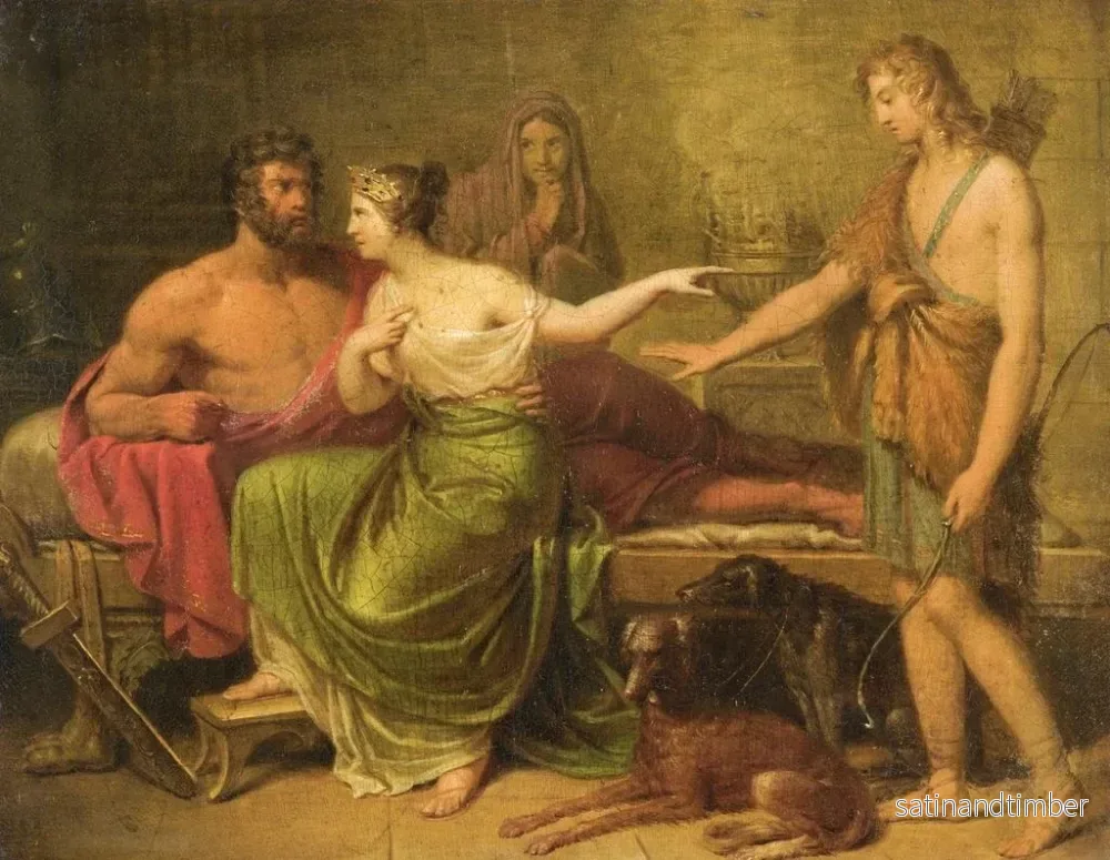 Reproduktion av målningen Hippolyte, Phèdre och Theseus - Tysk skola - Bild 2