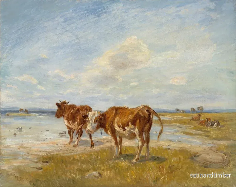 Reproduktion av målningen Vaches sur la plage (esquisse) - Theodor Philipsen - Bild 2
