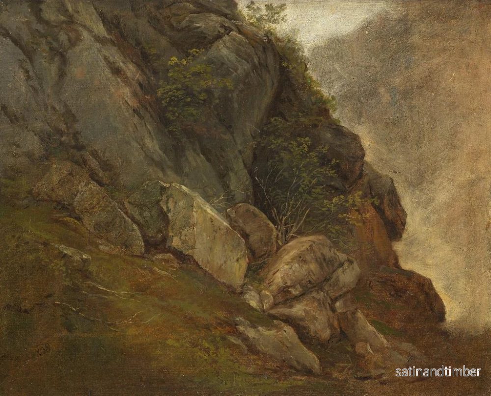 Reproduktion av målningen Studie av en bergvägg - Friedrich August Matthias Gauermann - Bild 2