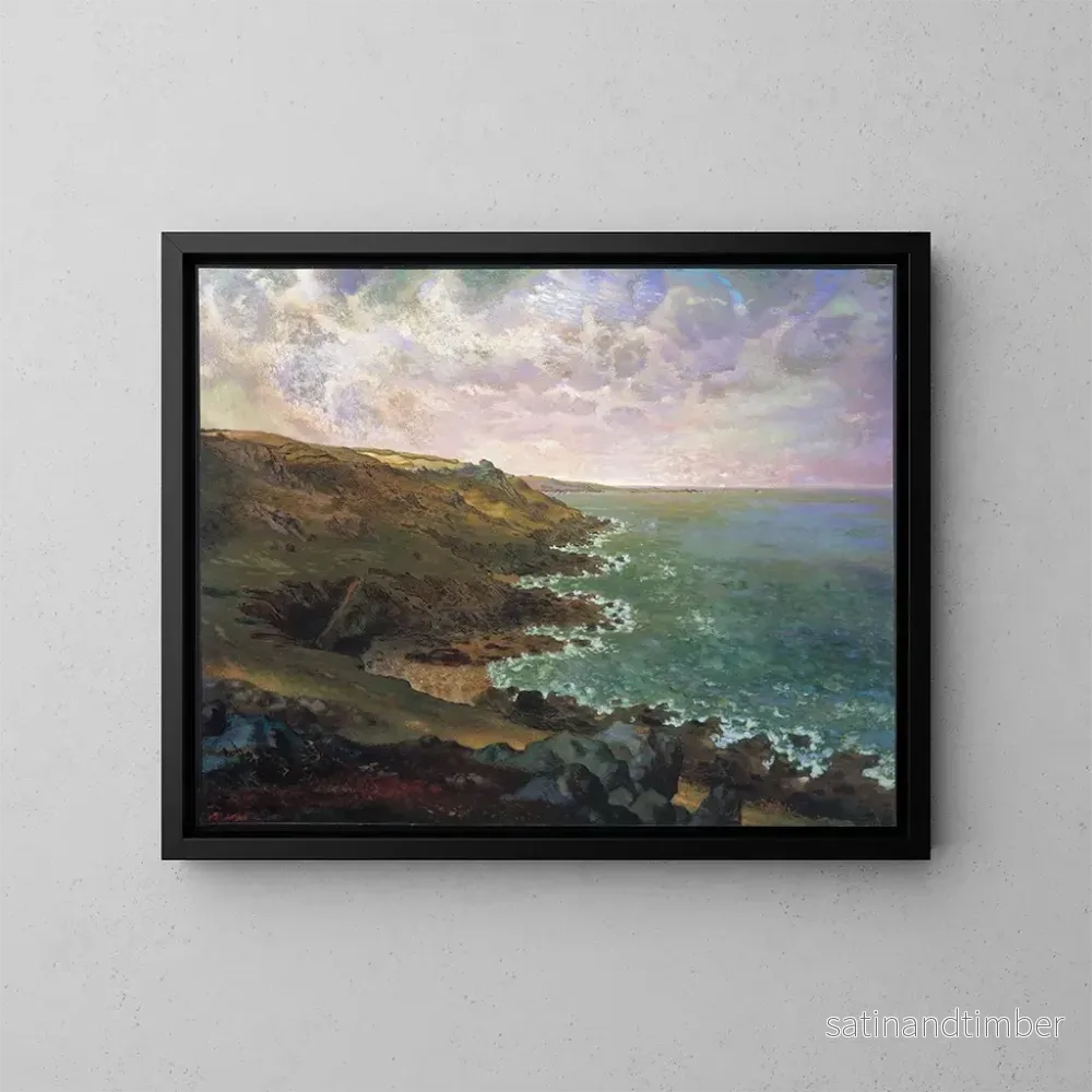 Reproduktion av målningen Les falaises de Grville - Jean-François Millet