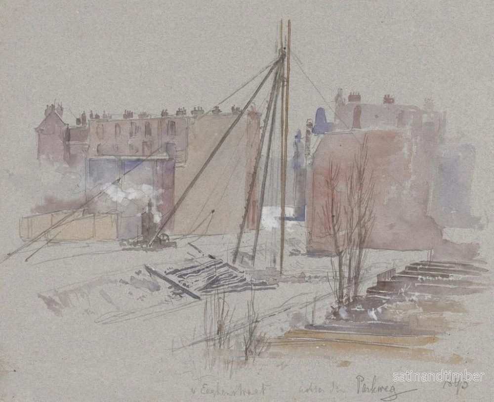 Reproduktion av målningen av byggnadsarbeten på Van Eeghen-gatan bakom Parkweg - Jan Hoynck van Papendrecht - Bild 2