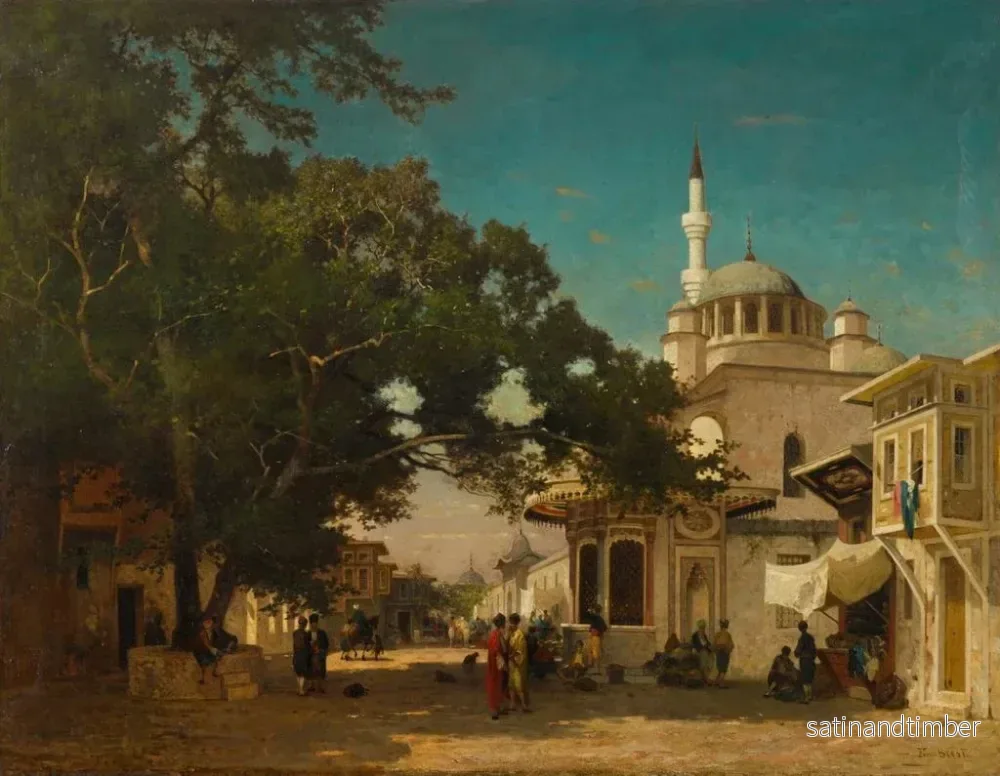 Reproduktion av målningen La fontaine du sultan Abdülhamid Ier à Constantinople - Germain Fabius Brest - Bild 2