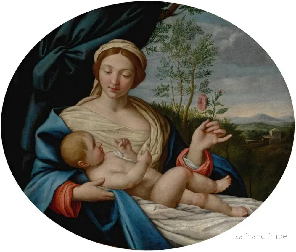 Reproduktion av målningen Vierge à l'Enfant med rosen - Giovanni Battista Salvi da Sassoferrato - Bild 2
