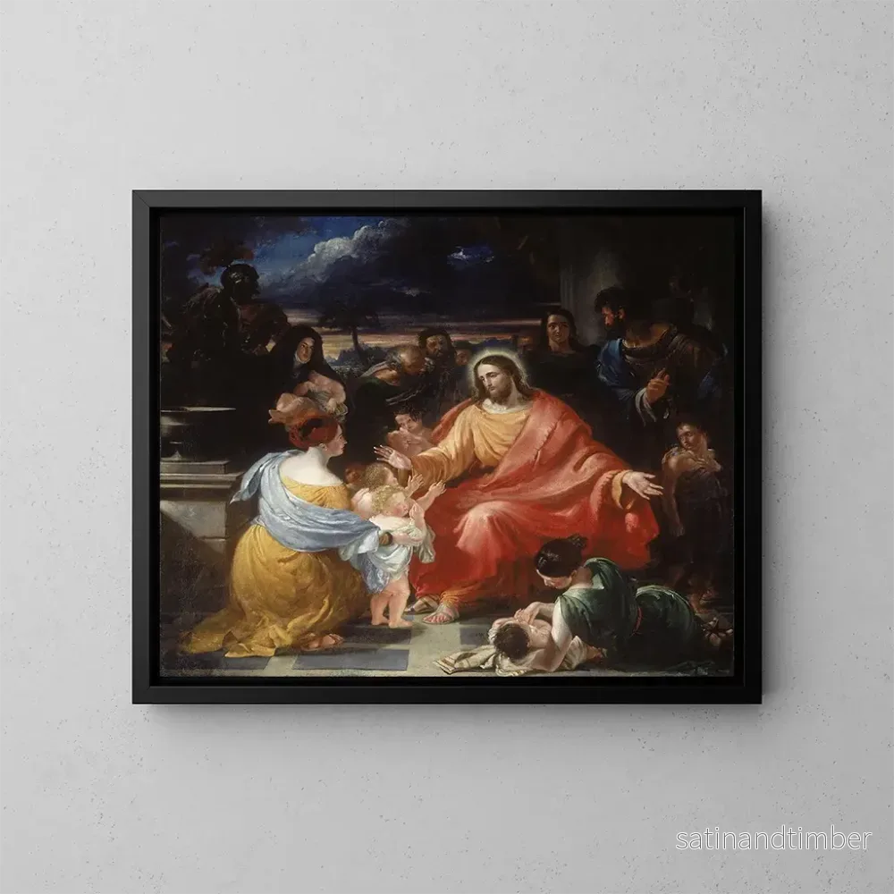 Reproduktion av målningen Le Christ bénissant les petits enfants - Benjamin Robert Haydon