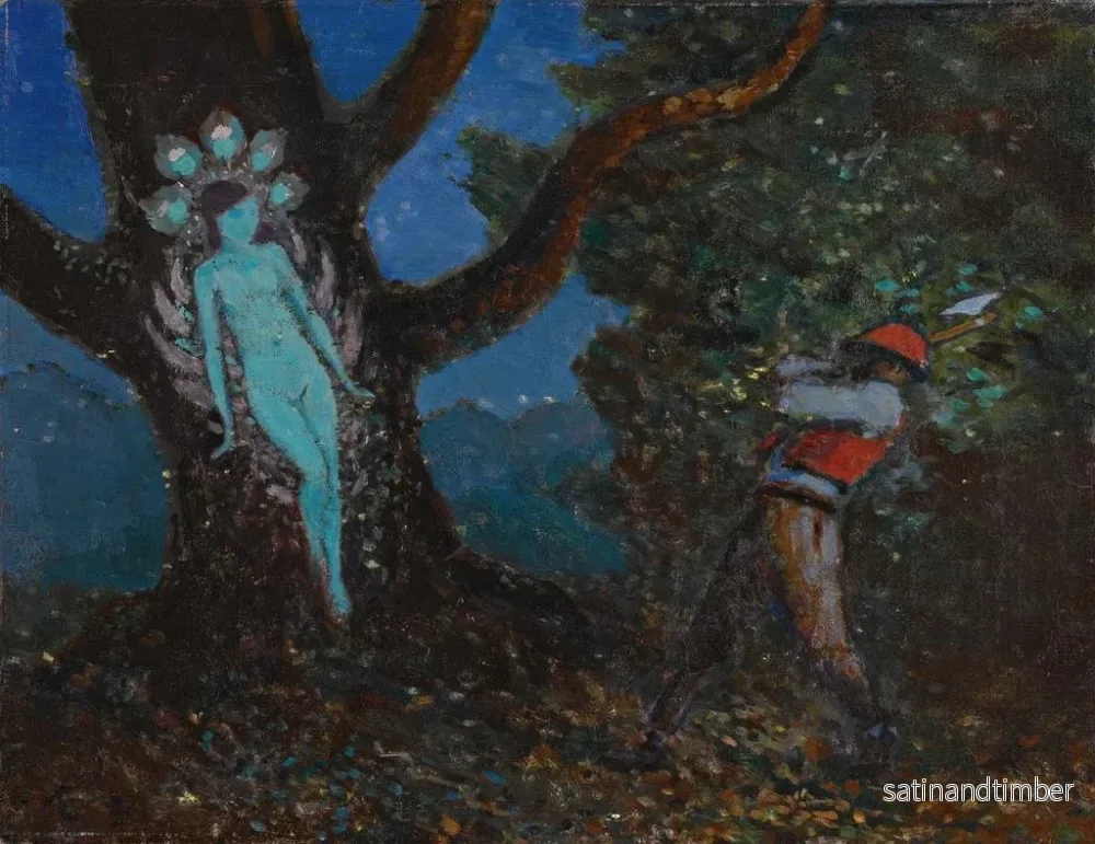 Reproduktion av målningen Le bûcheron et l'esprit de l'arbre - George Russell - Bild 2