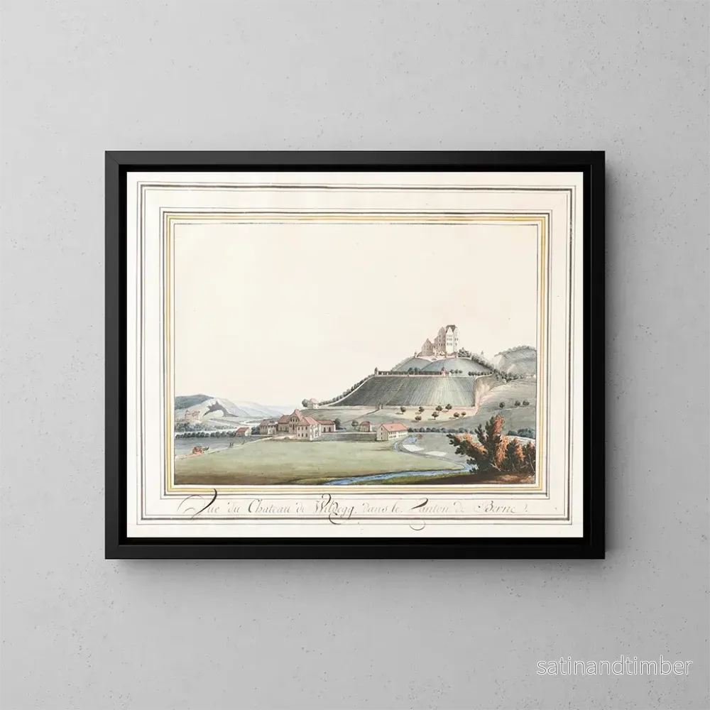 Reproduktion av målningen Vue du château de Wildegg dans le canton de Berne - Caspar Wolf