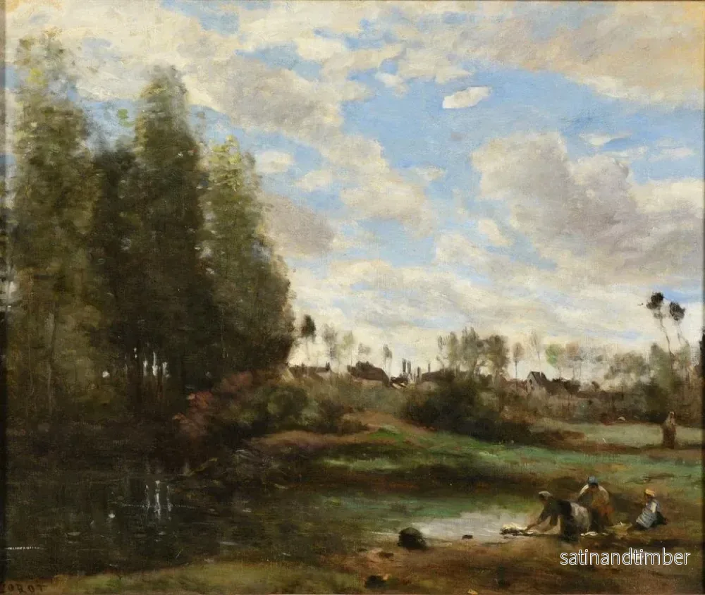 Reproduktion av målningen Laveuses au bord de l'eau - Jean-Baptiste-Camille Corot - Bild 2