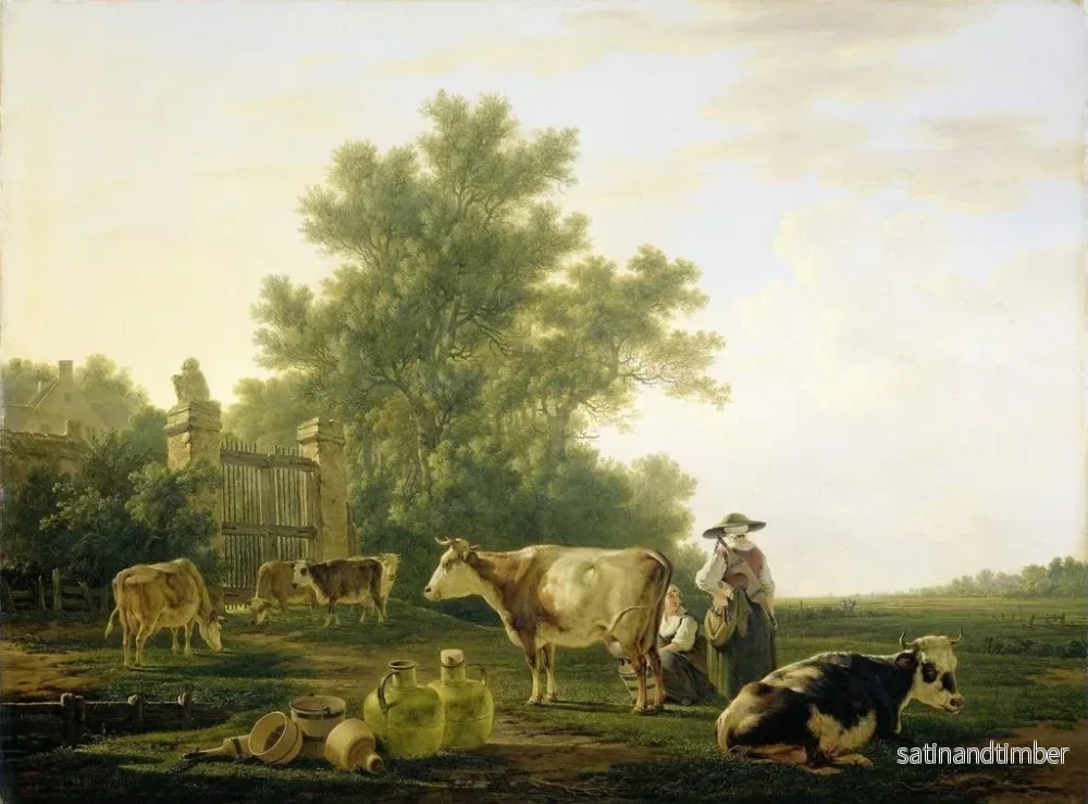 Reproduktion av målningen Längd: 60 cm x 80 cm, olja på duk, 1800-tal, konsttryck av Jacob van Strij - Bild 2